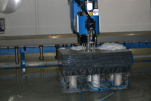 A stepfront block sink being carved and the finished product