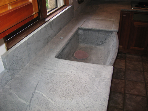 Finished sink and countertops