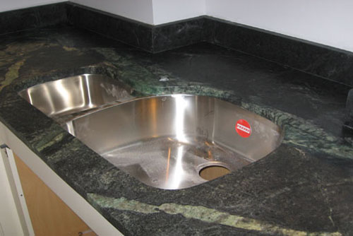 Comparison of a Soapstone Double Bowl Sink to a stainless steel sink