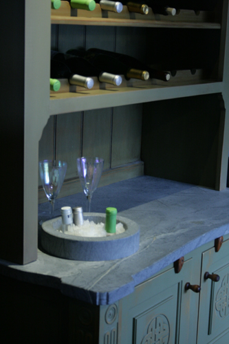 Wine cabinet with block sink