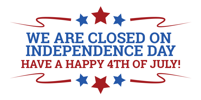 A banner image announcing that BC Soapstone will be closed on Independence Day